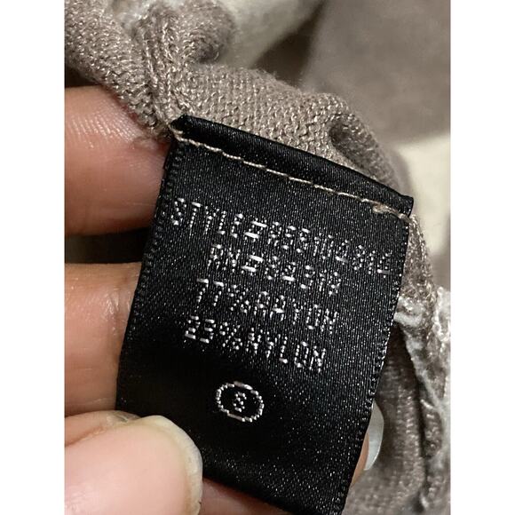 Cyrus Women's White Gray Stripe Lightweight Knit Hooded Cardigan Sz S - Picture 3 of 5